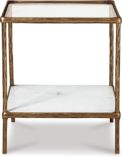 Signature Design by Ashley Ryandale Contemporary Accent Table, Antique Brass Finish