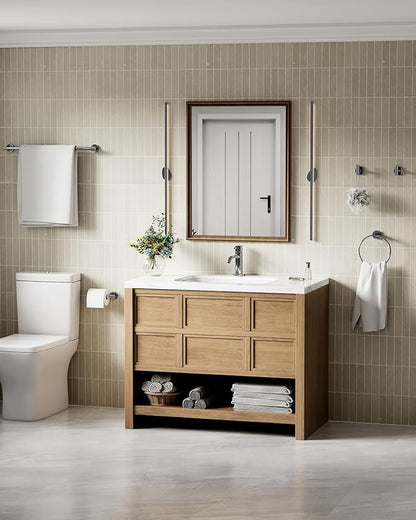 Chrome Bathroom Accessories Set, SUS304 Stainless Steel 5 Pieces Bathroom Hardware Set, 26 Inch Bath Towel Bar Set, 2 Towel Hooks, Toilet Paper Holder, Towel Racks for Bathroom Wall Mounted