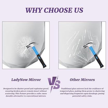 Bathroom Mirror for Wall, 30" x 40" Oval Mirror, Bathroom Vanity Mirror, Wall Mount Vanity Mirrors, Beveled Edge Frameless Wall Mirrors Decorative, Irregular Beveled Edge Mirror