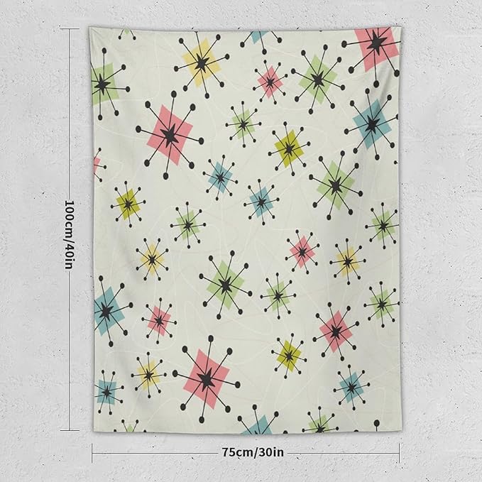 ICMOLYYENLO Abstract Cat Tapestry, Medieval Abstract Atomic Star Cat Vintage Home Wall Hanging Art Tapestry for Bedroom Living Room Dormitory 30x40 Inch