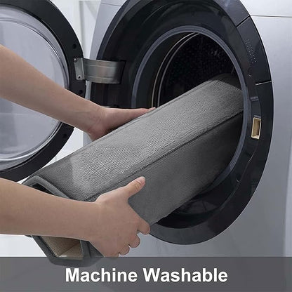 Buganda Memory Foam Bath Mat, 44" x 24", Ultra Soft and Non-Slip Bathroom Rugs, Water Absorbent and Machine Washable Bath Rug Runner for Bathroom, Shower, and Tub, Grey