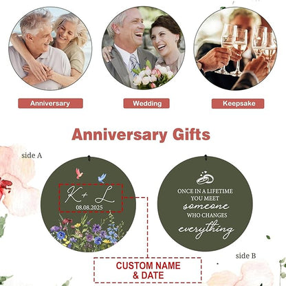 2025 Wedding Wind Chimes for Couple, Deep Tone Personalized Wind Chime, Wedding Gifts for Couples, Customized Windchime for Husband/Wife