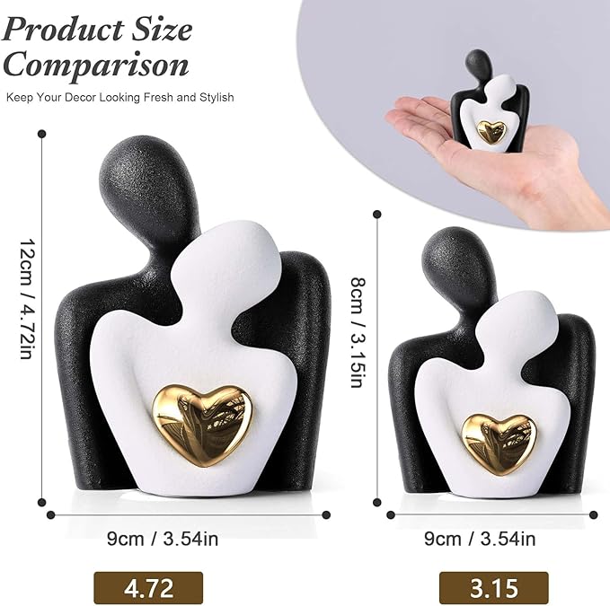XMGZQ Mini Couple Statue Tv Stand Decor Items for Living Room Home Decor,Bedroom Decor for Couples Sculpture for Anniversary Wedding,Love Gifts for Couples 2025,Knick Knacks for Shelves