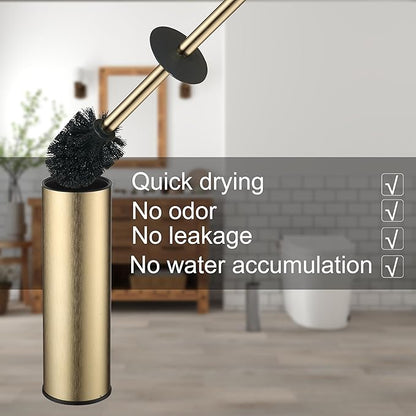 Toilet Brush and Holder Set Premium Material Toilet Bowl Cleaner Free Standing Toilet Bowl Brush and Holder Gold