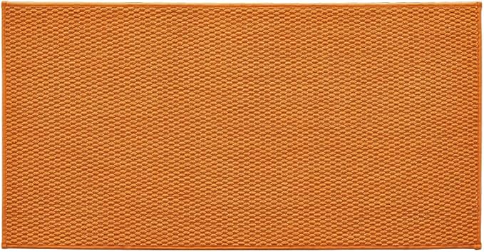Bathroom Rugs Non Slip Washable, Super Absorbent Thin Bath Mat Quick Dry Low Pile Bathroom Rug, Orange 24"x47"