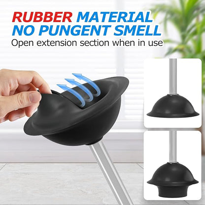 2 in 1 Toilet Plunger and Brush Set，Extended Handle Plunger，Toilet Bowl Brush Plunger Set,Bathroom Cleaning Tools ，Toilet Brush Plunger Combo，Cleaning Brush，Dark Grey