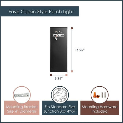 RIVER OF GOODS Art Deco Stained Glass Outdoor Light Fixture - Large Exterior Outdoor Wall Lights for House, Patio, Porch, Garage - Wall Mount Lighting Fixtures - 16.25" H - Faye