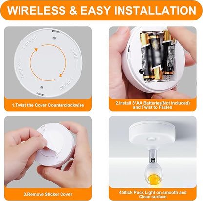 Small Battery Operated Spotlights Indoor with Remote Flicker-Free 60 Lumens Dimmable Warm/Neutral/Cool White 3 Mode Wireless Mini Up Lights for Accent Wall, Art Display, Picture, 6 Pack