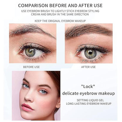 DAGEDA Clear Eyebrow Setting Gel, Brow Fix Gel, Waterproof And Sweat-Proof Eyebrow Repair Liquid Brows Styling Beauty Salon Home Use Makeup, 1.81oz (Clear and Dark Brown)