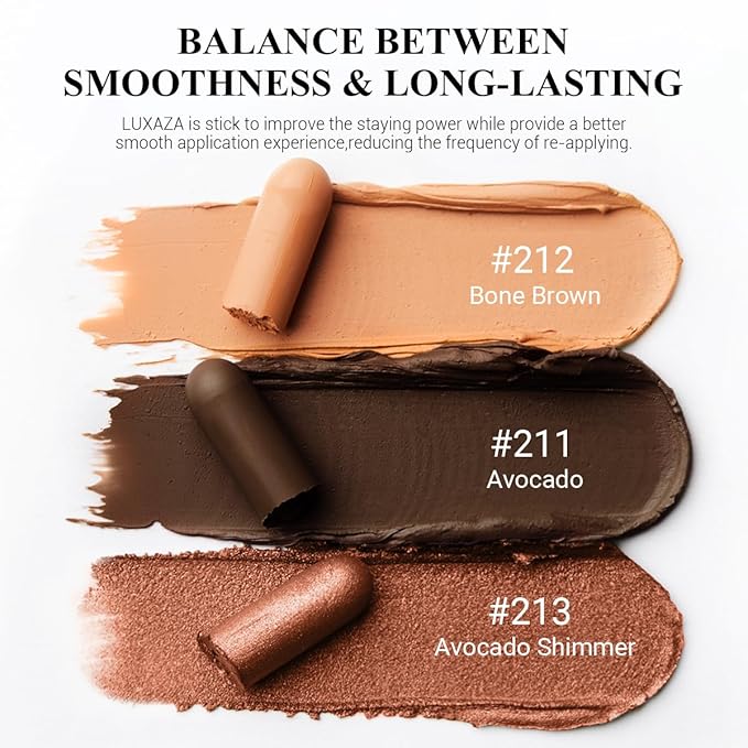 Classic 3PCS Neutral Eyeshadow Stick Makeup Set, Metallic Shimmer Matte Cream Eye Shadow Eyeliner Brightener Pencil Crayon - J2