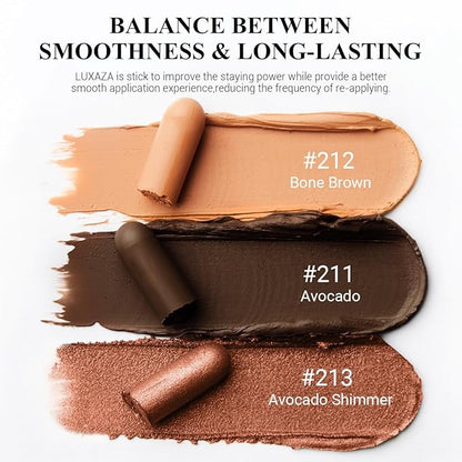 Classic 3PCS Neutral Eyeshadow Stick Makeup Set, Metallic Shimmer Matte Cream Eye Shadow Eyeliner Brightener Pencil Crayon - J2