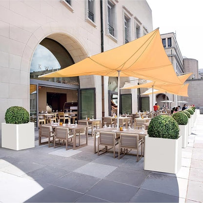 White Steel Square Planter 24" L x 24" W x 25" H,Cube Heavy Duty Flower Pot for Outdoor Plants with Drainage Holes,Metal Planter Box for Indoor and Outdoor All-Weather Use