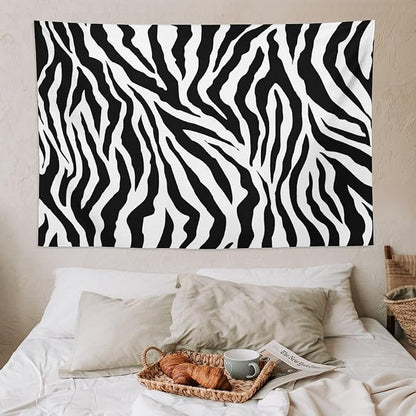 HZOHNAGO Zebra Print Tapestry Nature Wild Animals Black and White Stripe Printed Wall Tapestry Painting Wall Hanging for Bedroom Living Room Dorm 90" W x 60" H