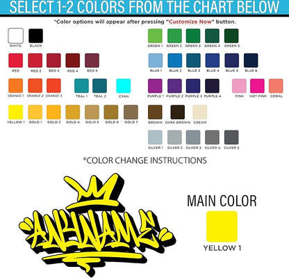 Custom Graffiti Name Wall Decal Personalized Graffiti Name Decal Graphics Large Vinyl Wall Decals for Home & Room Décor, Peel & Stick Wall Art for Kids & Teens Bedroom, Car, Vehicles