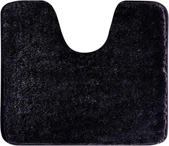 Suchtale Bathroom Contour Rug Non Slip Bath Mat Water Absorbent Soft Microfiber Shaggy Bathroom Mat Machine Washable Bath Rug for Bathroom Thick Plush U Shape Toilet Rug (20 x 24, Dark Purple)