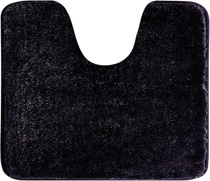 Suchtale Bathroom Contour Rug Non Slip Bath Mat Water Absorbent Soft Microfiber Shaggy Bathroom Mat Machine Washable Bath Rug for Bathroom Thick Plush U Shape Toilet Rug (20 x 24, Dark Purple)