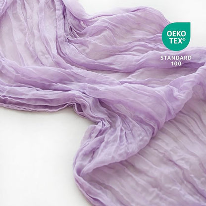 Sioloc 1 Pack Lilac Purple Lavender Cheesecloth Table Runner Fall Autumn Decor for Home 10ft Table Cloth for Tea Wedding Birthday Party Baby Bridal Shower Halloween Thanksgiving