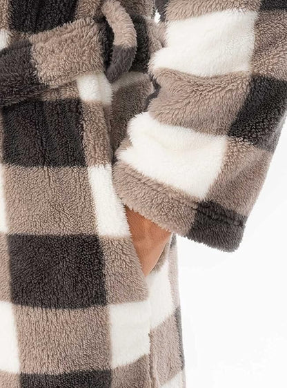 DAVID ARCHY Men's Soft Fleece Plush Robe Full Length Long Bathrobe