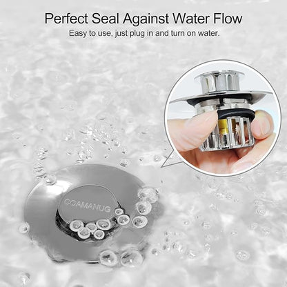 Bathtub Stopper | Shower Drain Hair Catcher, Pop-up Tub Stopper with Strainer | Bathroom Drain Plug | Drain Protector for 1-1/2 to 1-3/4"" Bath Drain Hole