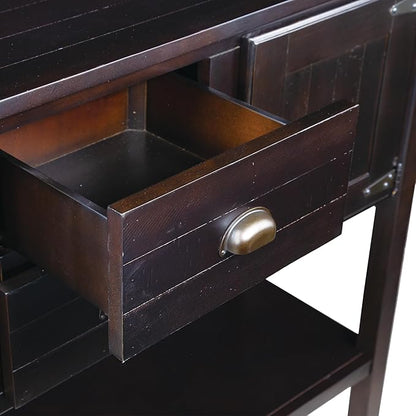 Solid Wood Farmhouse Console Table,Sofa Table with Storage Drawers and Shelves,Entryway Table for Entry Hallway Foyer Sofa Side Table,Fully Assembled(48" Espresso)