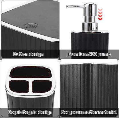 30PC Bathroom Accessories Set - Gorgeous Black Bathroom Set, Bathroom Accessory Set, Black Shower Curtain Set with Bathroom Storage