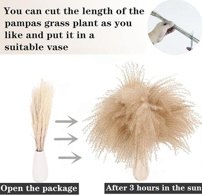 240 PCS Dried Flower Bouquet – Pampas Grass, Floral Decor for Home, Wedding, and Boho Style | Perfect for Vases, Fall, Spring, Summer, and Winter Arrangements