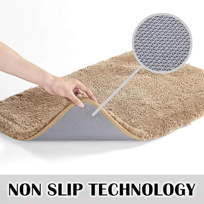 Suchtale Extra Soft & Absorbent Shaggy Bath Mat (24 x 60, Sand) - Machine Washable, Non-Slip Microfiber Bath Mat for Bathrooms, Luxury Floor Mats with Rubber Back