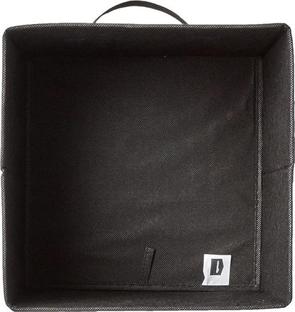 Amazon Basics Collapsible Fabric Storage Cubes Organizer with Handles, Sturdy, Black, 10.5-x-10.5-x-11-inch, Pack of 6