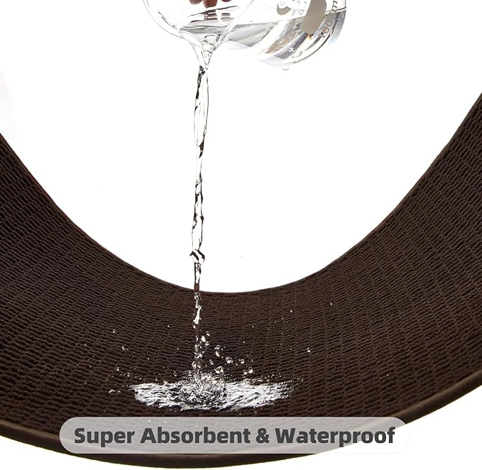 Bathroom Runner Rug, Long Bath Mat Washable Thin Quick Dry Low Pile Bathroom Runner Rugs 24 x 60 Non Slip, Brown 24"x60"