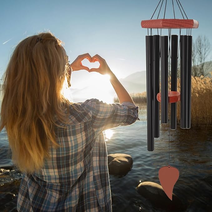 Wind Chimes for Outside, Memorial Wind Chimes with 6 Long Metal Tubes, Sympathy Wind Chime with Sound, Perfect for Garden, Patio and Yard