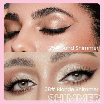 evpct 2Pcs Cream Eye Shadow Brightener Sticks Set for Eyes Waterproof, Sand & Blonde Shimmer Cream Eyeshadow Applicator Stick Long Lasting Pigmented Eye Makeup sombras en crema para ojos 25+38