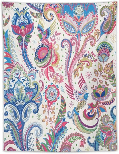 ICMOLYYENLO Boho Green Leaves Tapestry, Mid Century Abstract Tropical Palm Leaves Modern Minimalist Geometric Wall Hanging, Neutral Home Decor Art for Living Room Bedroom Dorm 60x60 Inch