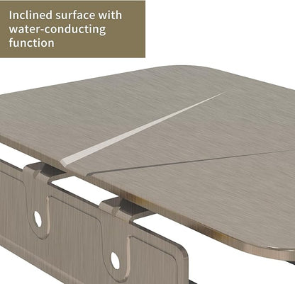 Toilet Paper Holder with Shelf, Stainless Steel Tissue Roll Holder Rust-Proof Brushed Nickel Finish, Adhesive or Wall-Mount with Screws for Bathroom Washroom