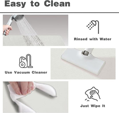 Small Bathroom Mat Quick Dry, Bathroom Rugs Non Slip Washable Thin Absorbent Bath Mat Fits Under Door Bathroom Floor Mat Perfect for Bath, Shower, or Sink 12"x12"/1'x1‘ White