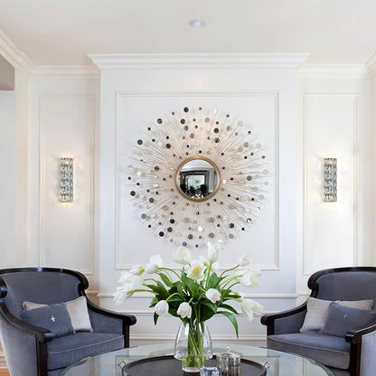 6 Layer Chrome Crystal Wall Sconce, Modern Wall Lamp Light Fixture for Bathroom Vanity, Stairway, Kitchen, Living Room, Bedroom, Hallway