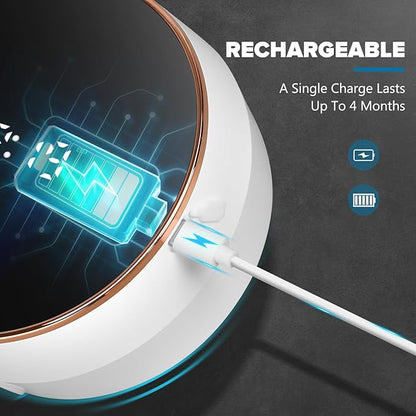 Automatic Soap Dispenser Foam Bathroom: Wall Mount Rechargeable Touchless Adjustable Auto Smart Electric Plastic White Foaming Soap Dispenser with Clock - Kitchen - Hand Dish Lotion Couple Kids