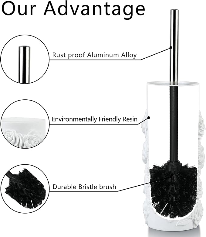 Toilet Brush and Holder Set for Bathroom, Stylish and Durable Cleaning Tool with Modern Design, Compact for Efficient Cleaning