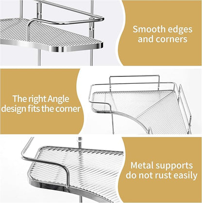 Seoneiro 2 Tier Corner Bathroom Counter Organizer, Cosmetic Skincare Organizer, Bathroom Countertop Perfume Tray Vanity Organizer, Kitchen Spice Corner Storage Shelf