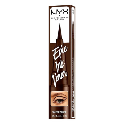 NYX PROFESSIONAL MAKEUP Epic Ink Liner, Waterproof Liquid Eyeliner with Vegan Formula - Milk Chocolate (Brown Matte)