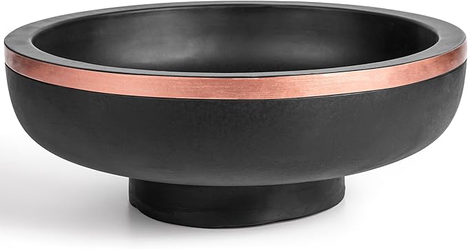 Concrete Fruit Bowl for Kitchen Counter - Large Decorative Bowls for Home Decor - Modern Key Bowl for Entryway Table - Hand-Poured Pedestal Bowl for Keys