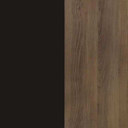 Nathan James Theo 6-Shelf Tall Bookcase, Wall Mount Bookshelf with Reclaimed Wood and Industrial Metal Frame, Oak/Black