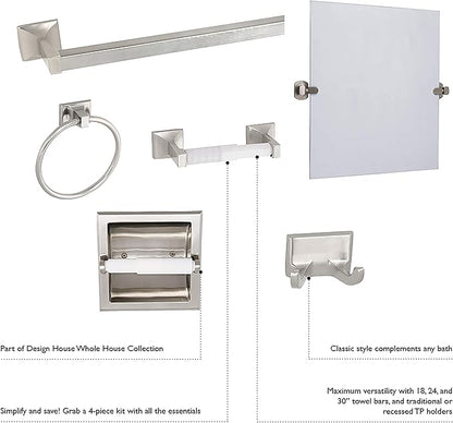 Design House Millbridge Towel Ring, Concealed Screws, Standard Wall Mount, Easy Installation, Polished Chrome, 6 in, 5.91 in L x 6.44 in W x 1.65 in H, Item 533091