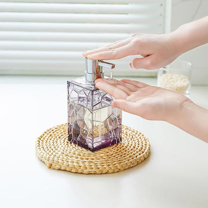 Clear Acrylic Bathroom Accessories Set - Rust-Free, Transparent Design - Includes Soap Dispenser, Toothbrush Holder, Cup, Soap Dish, and Toilet Brush 5-Piece (Lavender Purple)