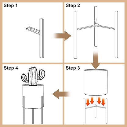 ARNIS Plants Pots with Stand, Set of 2 P lanters, Unique Mid Century Decorative Metal Flower Pots with Drainage, 8.25 & 10.5 Inch, White and Gold