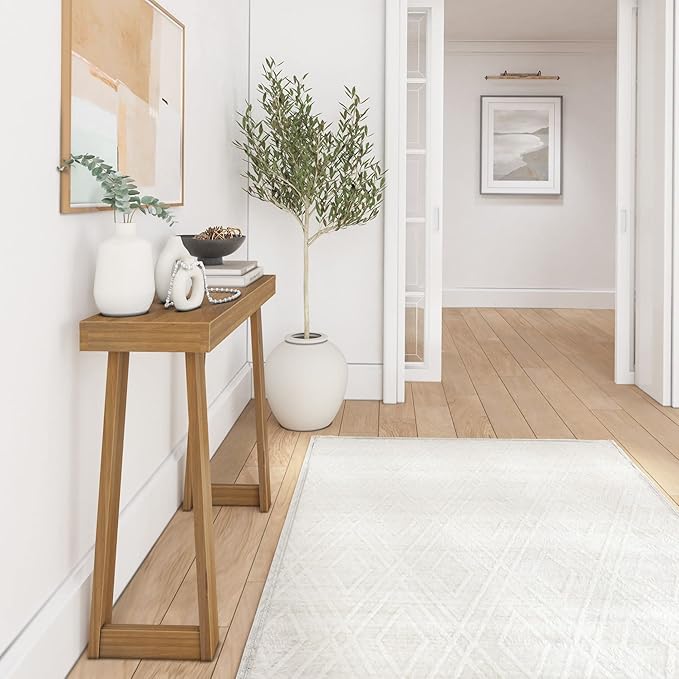 Plank+Beam Solid Wood Console Table, 36 Inch, Sofa Table, Narrow Entryway Table for Hallway, Behind The Couch, Living Room, Foyer, Easy Assembly, Pecan