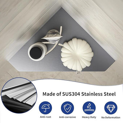 Corner Shower Shelf 10" Gunmetal 304 Stainless Steel Pentagonal Corner Shelf Recessed Bathroom Shower Shelf, No Drilling