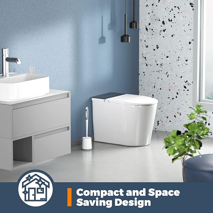 Toilet Brush, 3 Pack Toilet Brushes for Bathroom with Holder, Bathroom Accessories Toilet Bowl Brush with 3 Clean Brush, Toilet Scrub Brush, Toilet Brush Set for Deep Cleaning, White