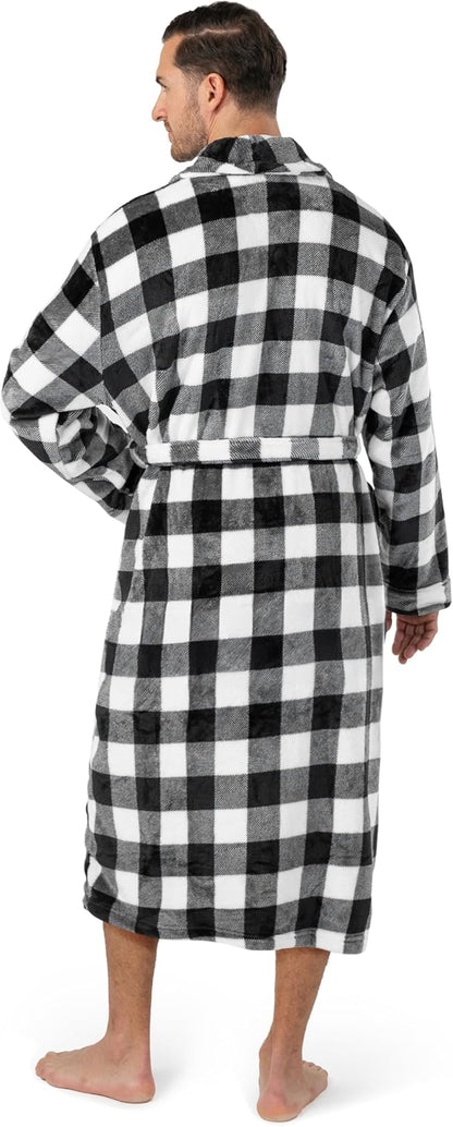 PAVILIA Mens Soft Robe | Warm Fleece Robes for Men, Soft Spa Bathrobe with Shawl Collar and Pockets