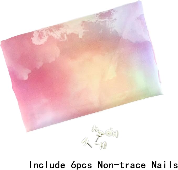 HVEST Rainbow Cloud Tapestry, Polyester Wall Art, Rainbow and Pink Cloud with Glow Sunshine in Pastel Sky, Aesthetic Nature Landscape, Bedroom Living Room Decor, 60x40 Inches