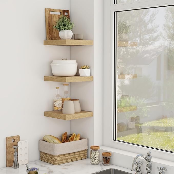 12 Inch Floating Shelves, 12" Deep Floating Shelf Wall Mounted, 12" Wall Shelves, Rustic Deep Bookshelf, Extra Deeper Display Shelves & Storage Shelves for Bedroom, Living Room, Set of 3